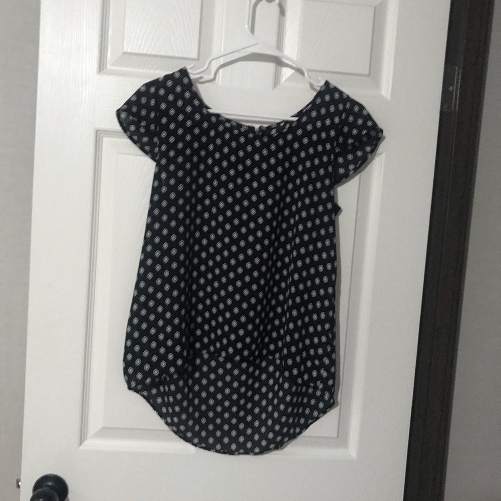 Black and white blouse